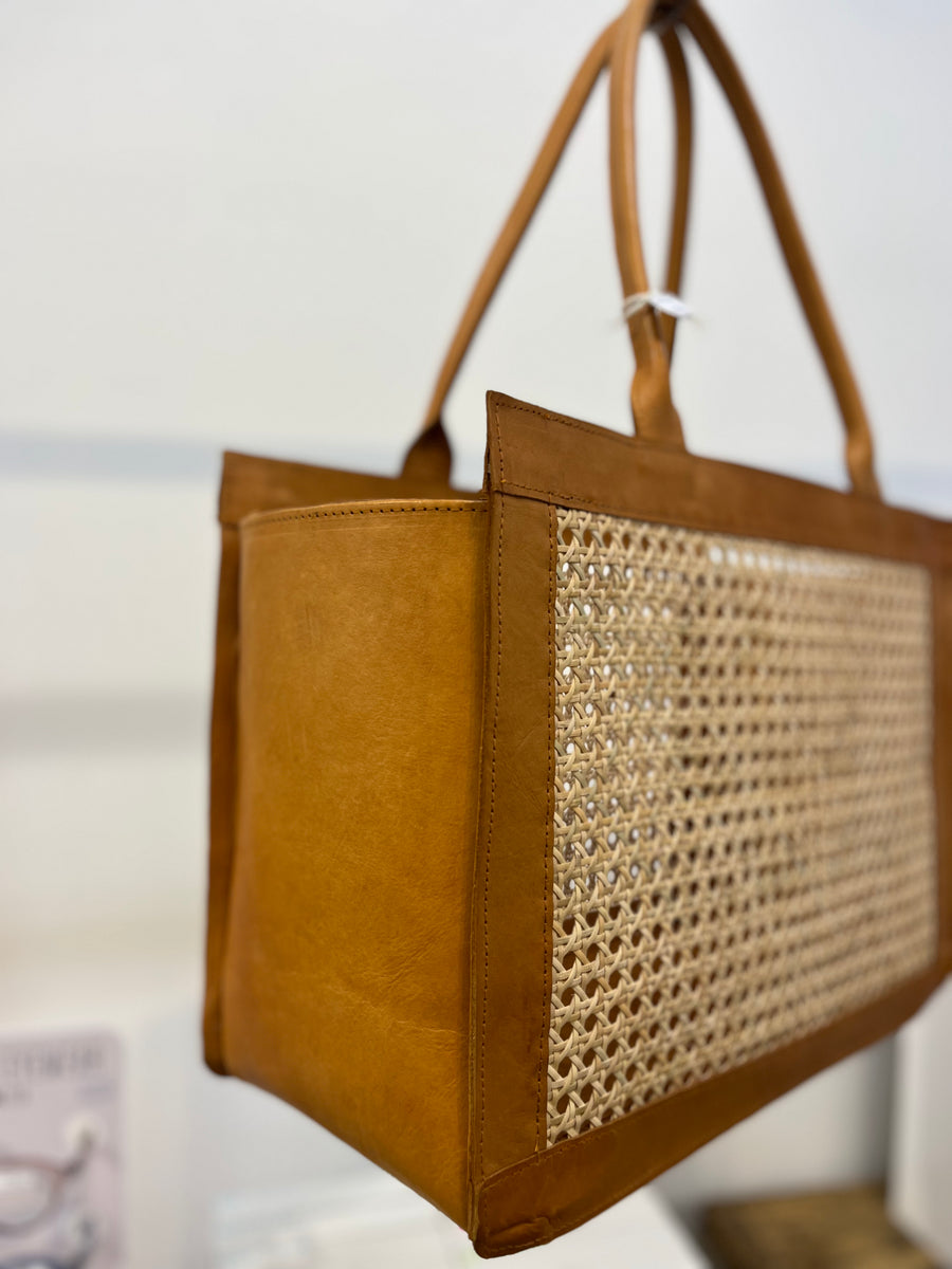 Tanned Leather Bag/Basket