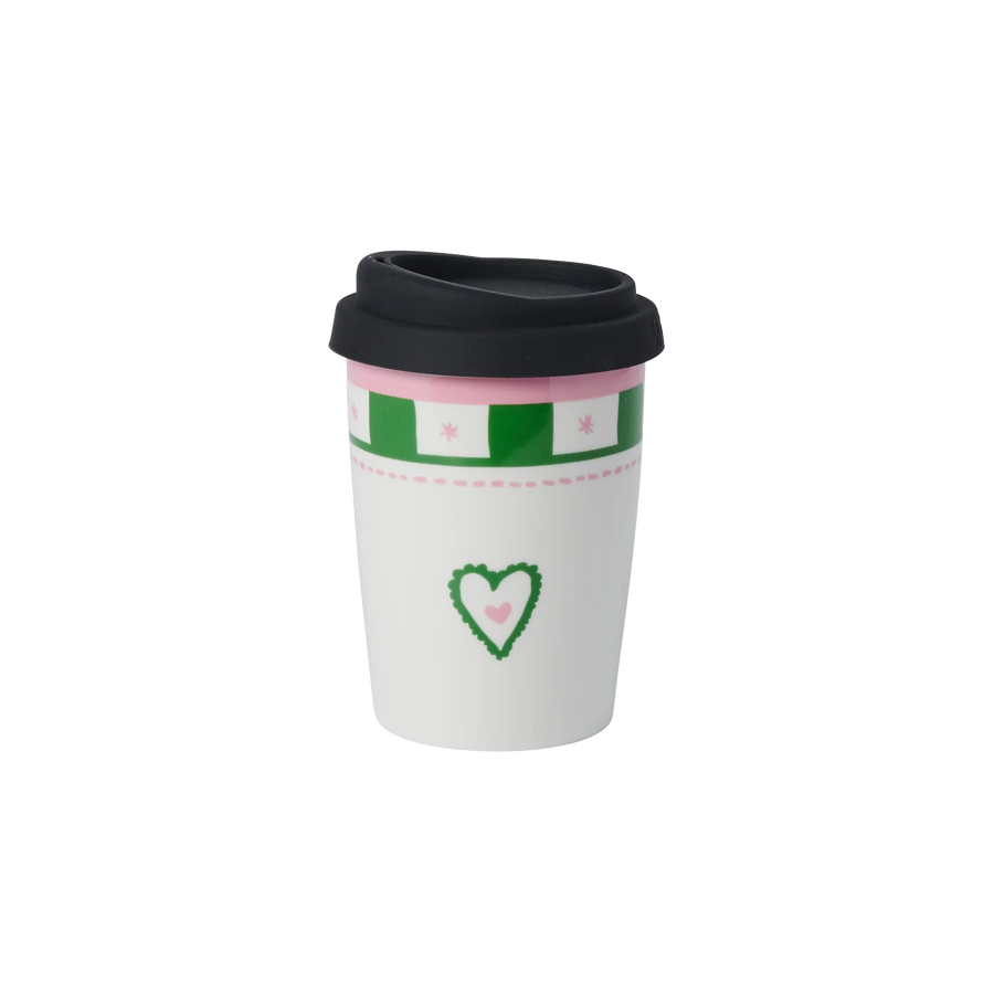 Handpainted Heart Travel Coffee Cup