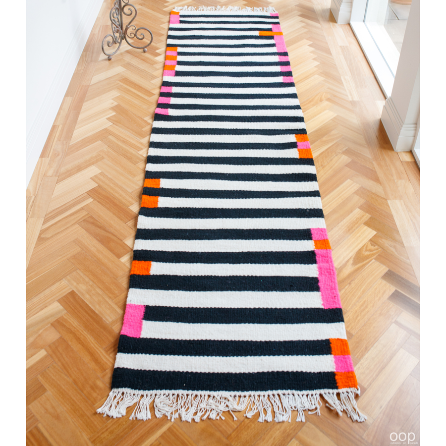 Black and White Striped Runner