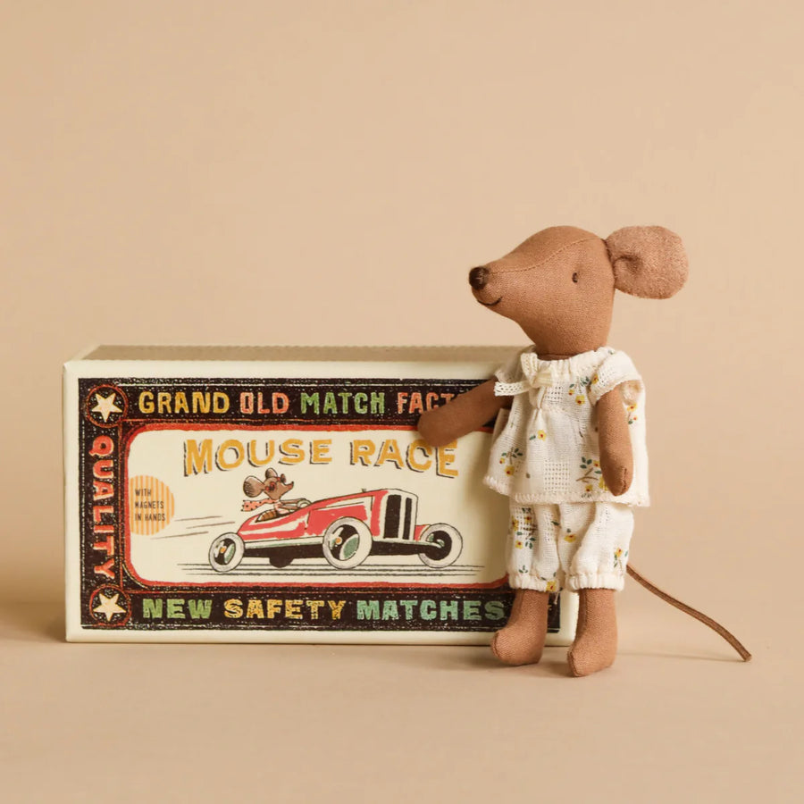 Maileg Big Sibling Mouse in Matchbox