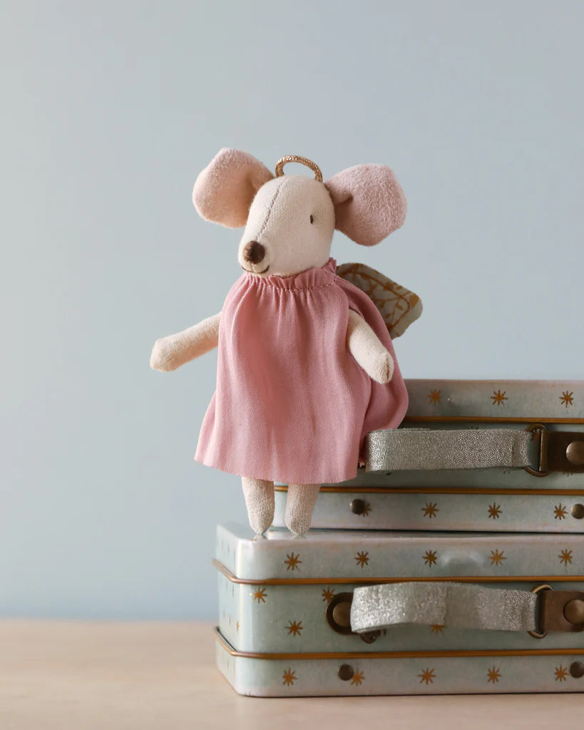 Maileg Angel Mouse in Suitcase
