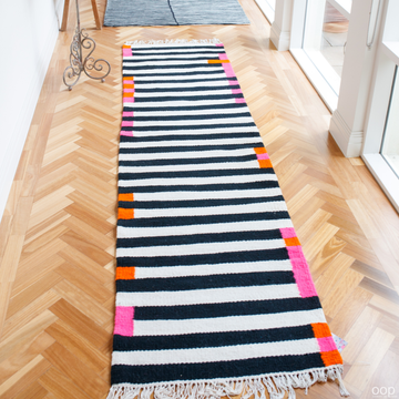 Black and White Striped Runner