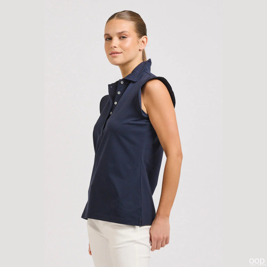 Flutter sleeve polo tee