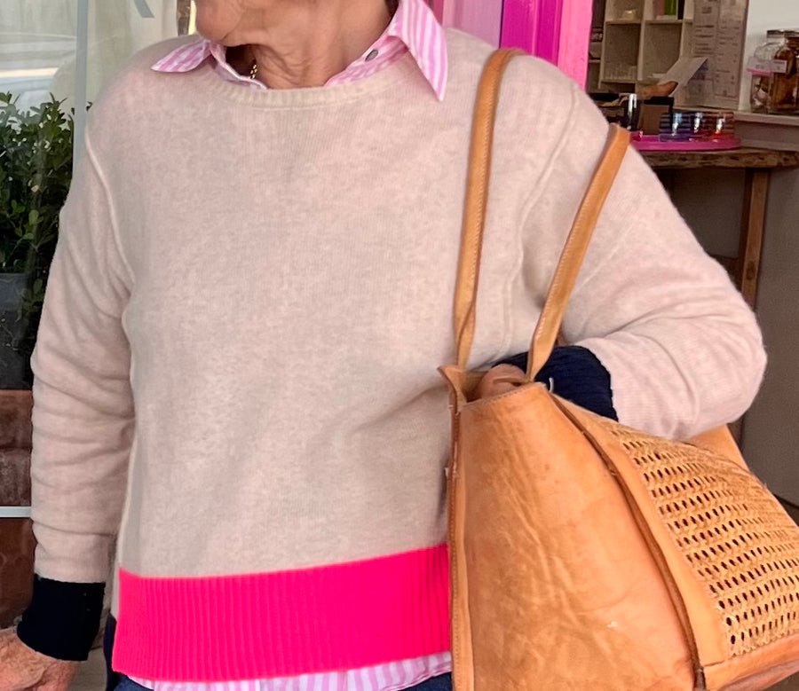 Step Hem Cashmere Knit Sweater