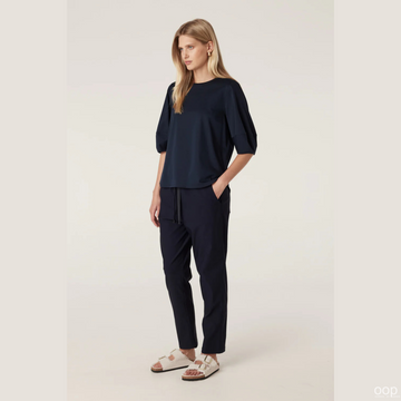 Cable Pima Lantern Sleeve Top