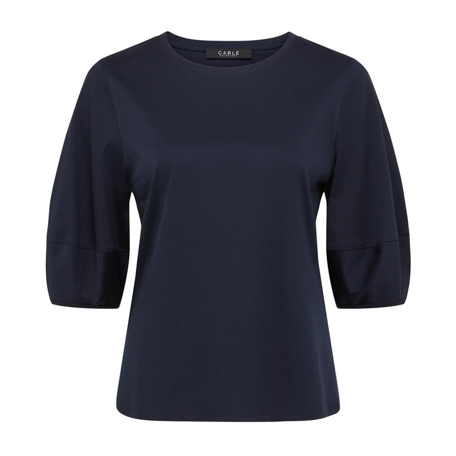 Cable Pima Lantern Sleeve Top