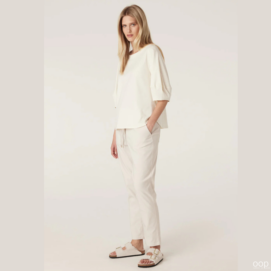 Cable Pima Lantern Sleeve Top