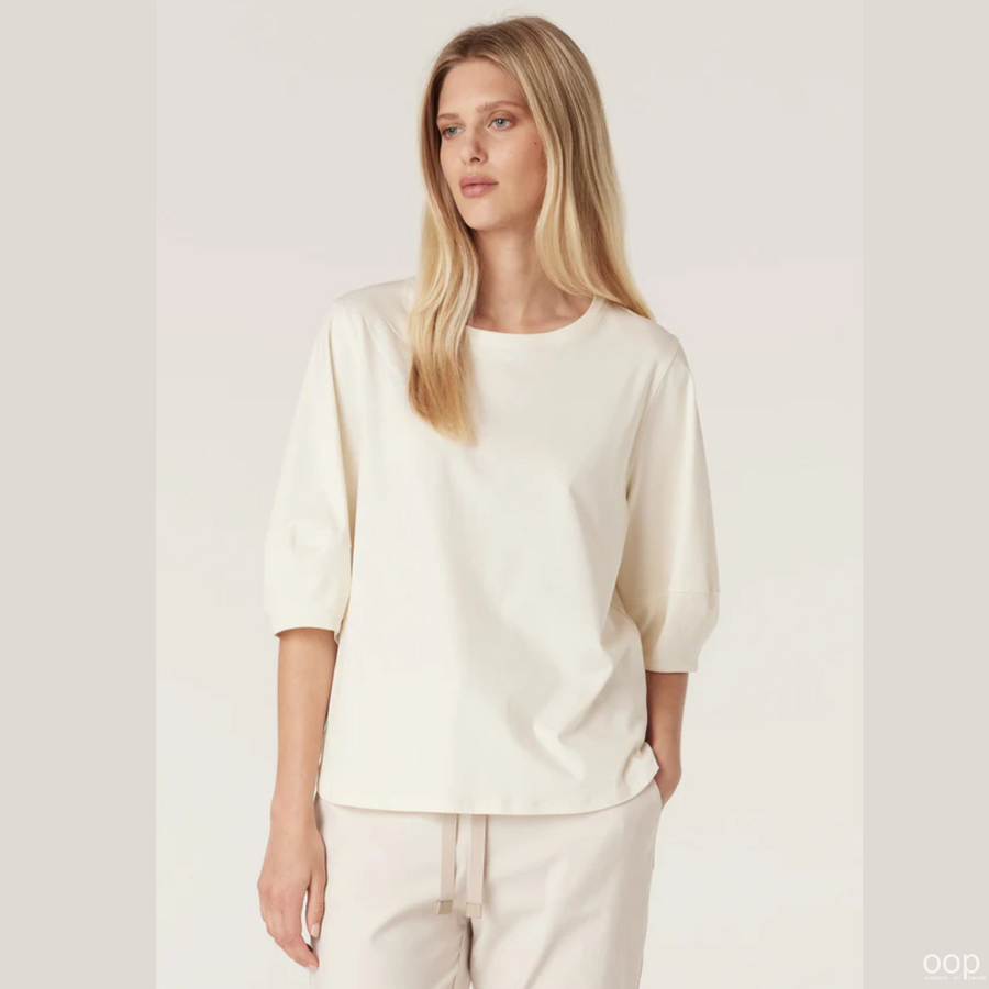 Cable Pima Lantern Sleeve Top