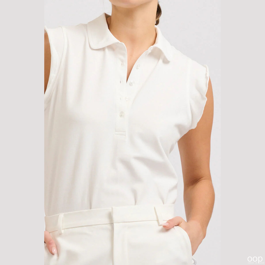 Flutter sleeve polo tee