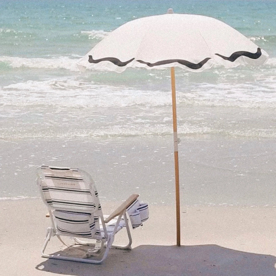 Luxe Beach Umbrella: Casa Marbella Vintage Black