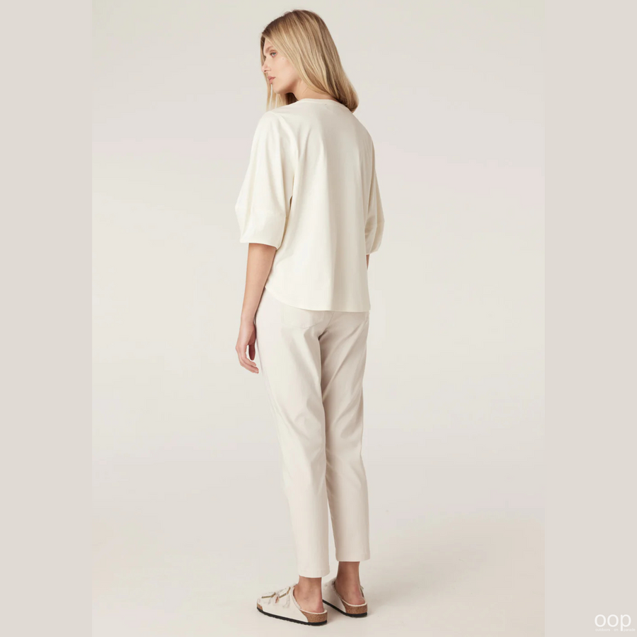 Cable Pima Lantern Sleeve Top