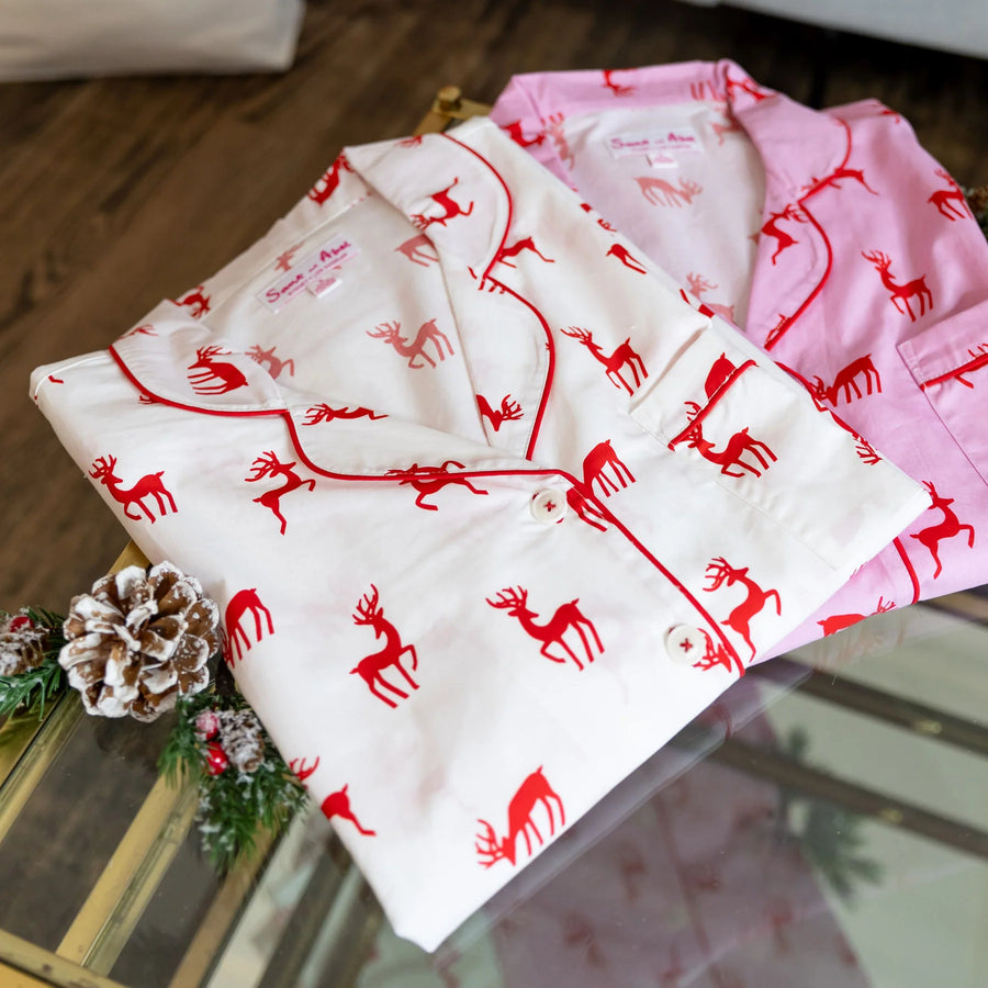 Women's Christmas Reindeer Short PJ Set