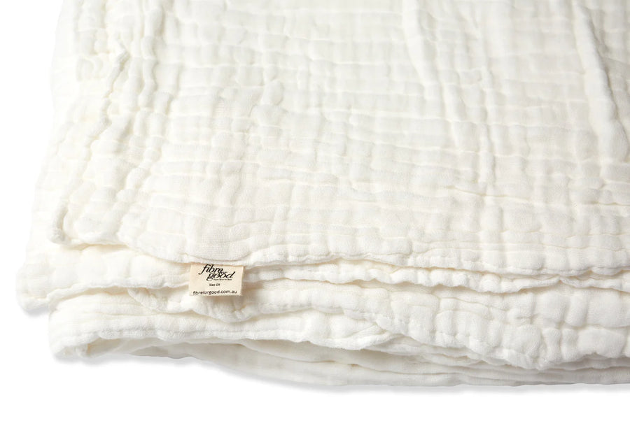 Undyed organic cotton muslin blanket