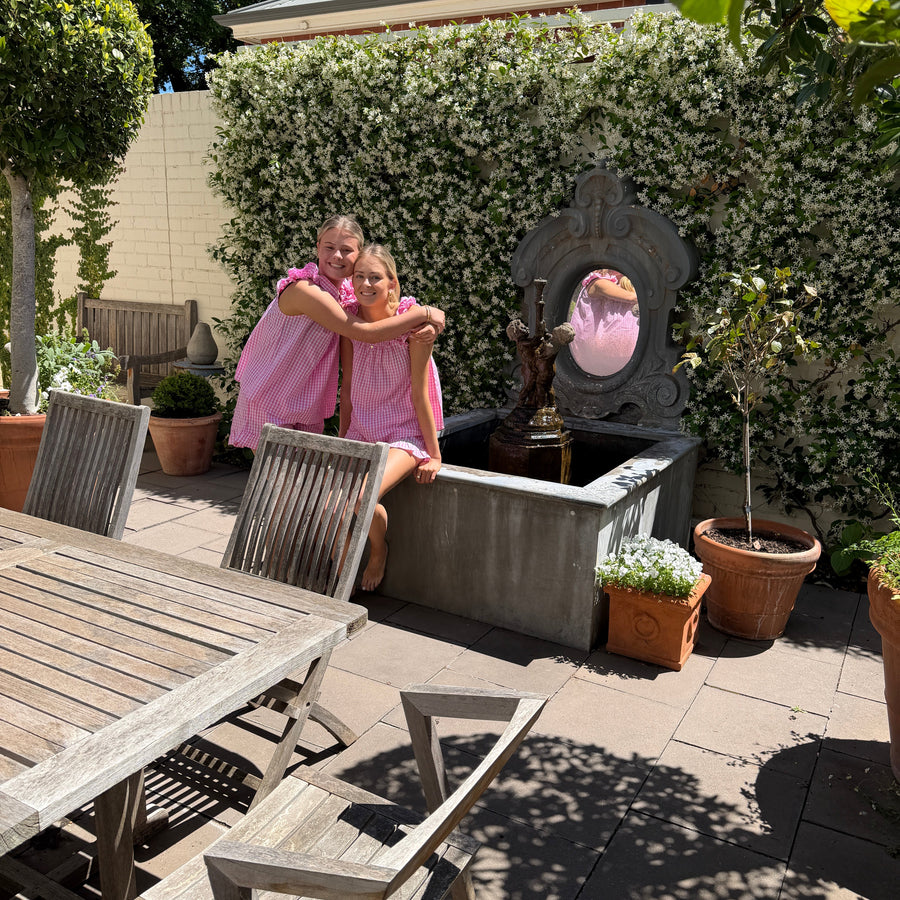 Women's Hepburn Gingham Pink Tank Set