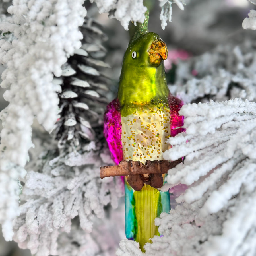 Glass Parrot Ornament