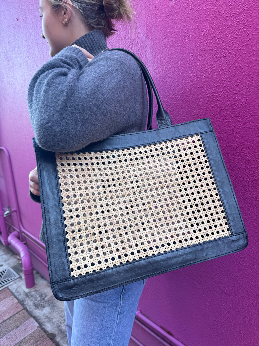 Tan Leather Bag/Basket