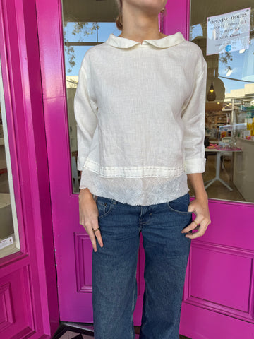 Loose Linen Embrodery Top