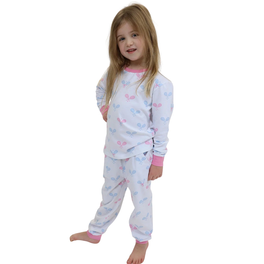 Kids Tennis Bows Long PJ Set