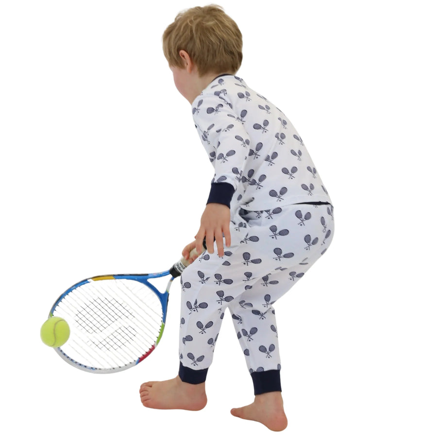 Kid's Tennis Navy Jersey Long Set