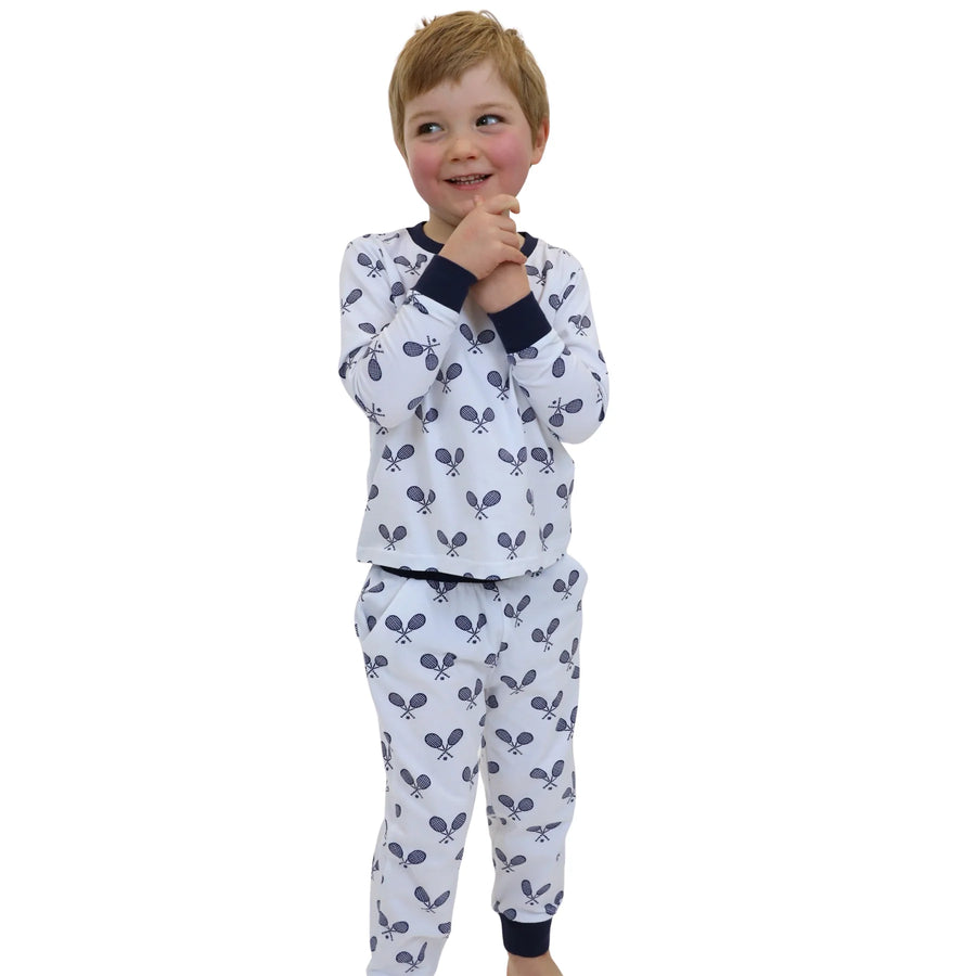Kid's Tennis Navy Jersey Long Set