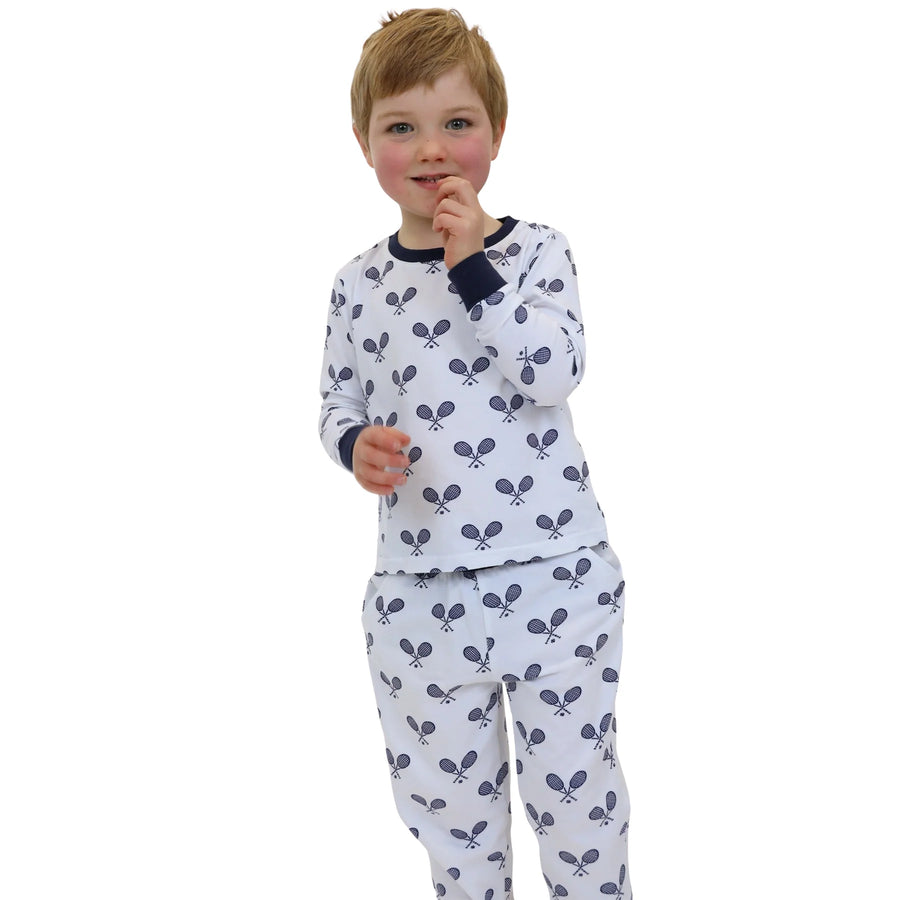 Kid's Tennis Navy Jersey Long Set
