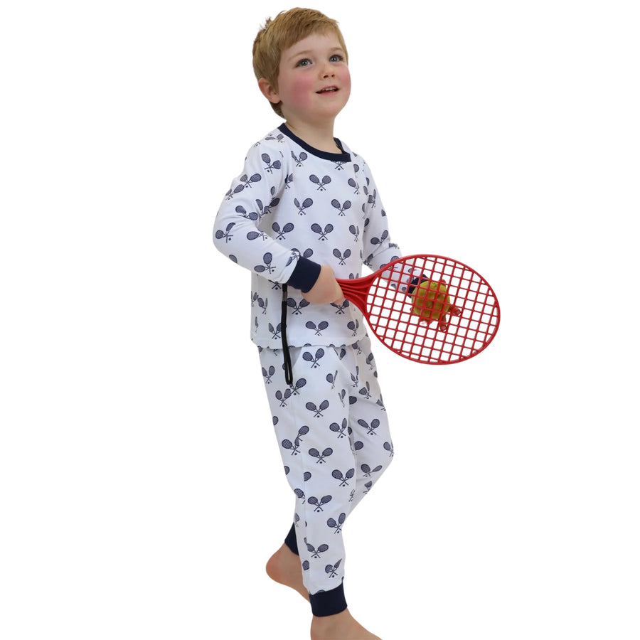 Kid's Tennis Navy Jersey Long Set