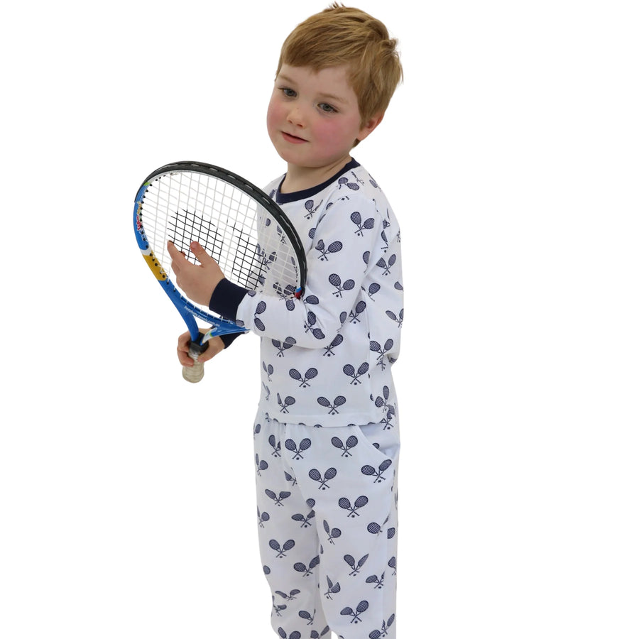Kid's Tennis Navy Jersey Long Set