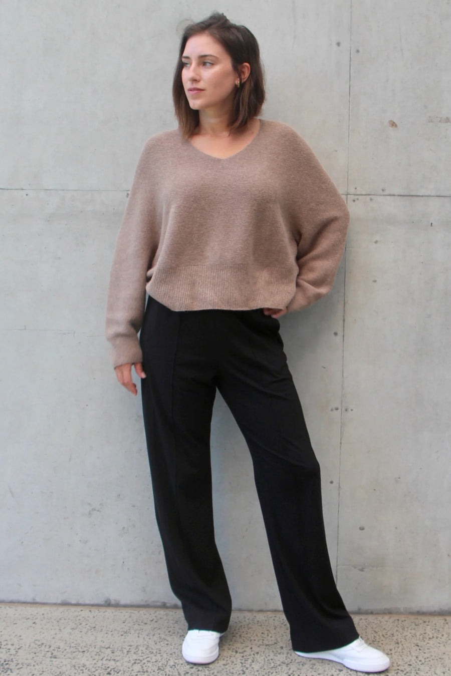 Cashmere & Cotton V Neck Jumper