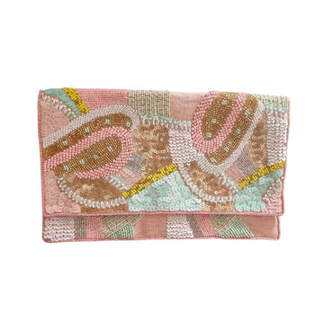 Pink Beaded Clutch