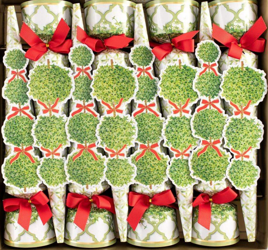 Topiaries Cone-Shaped Celebration Christmas Crackers - 8 Per Box