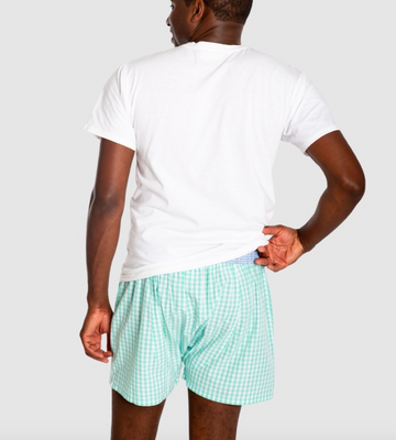 Men's Mint Hepburn Gingham Boxer Shorts