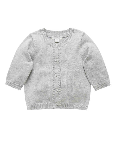 Pale Grey Essentials Baby Cardigan