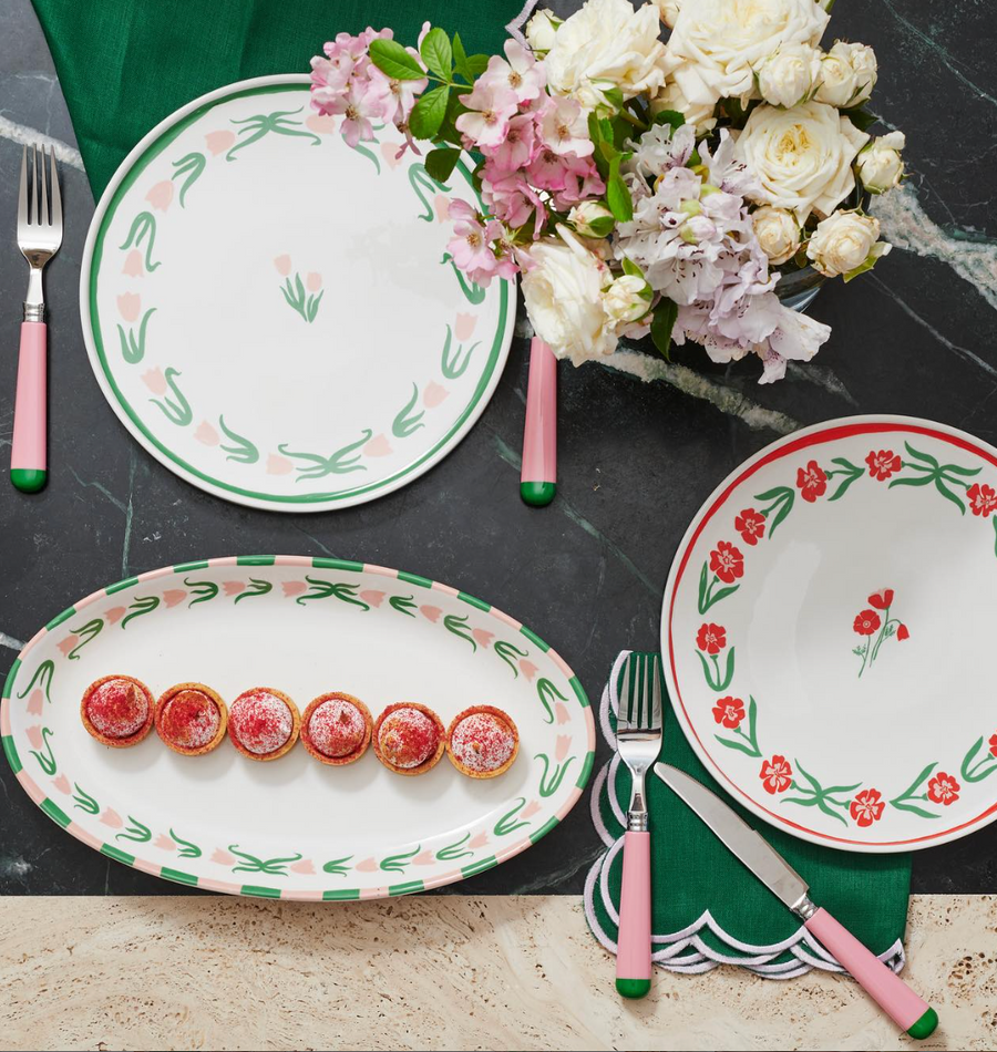 Pink & Green Cutlery Set