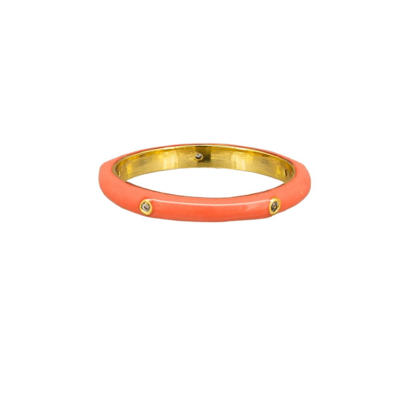 Pastel coloured enamel stacker ring