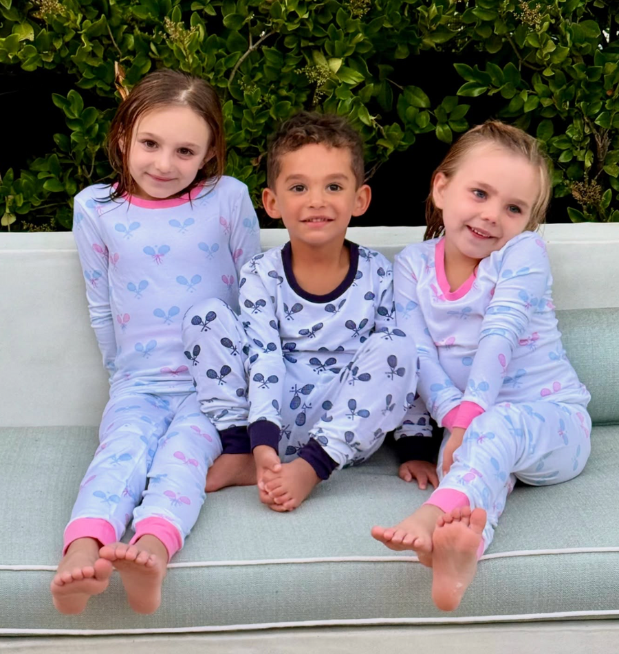 Kids Tennis Bows Long PJ Set