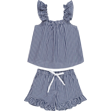 Women's Hepburn Gingham Navy Tank Set