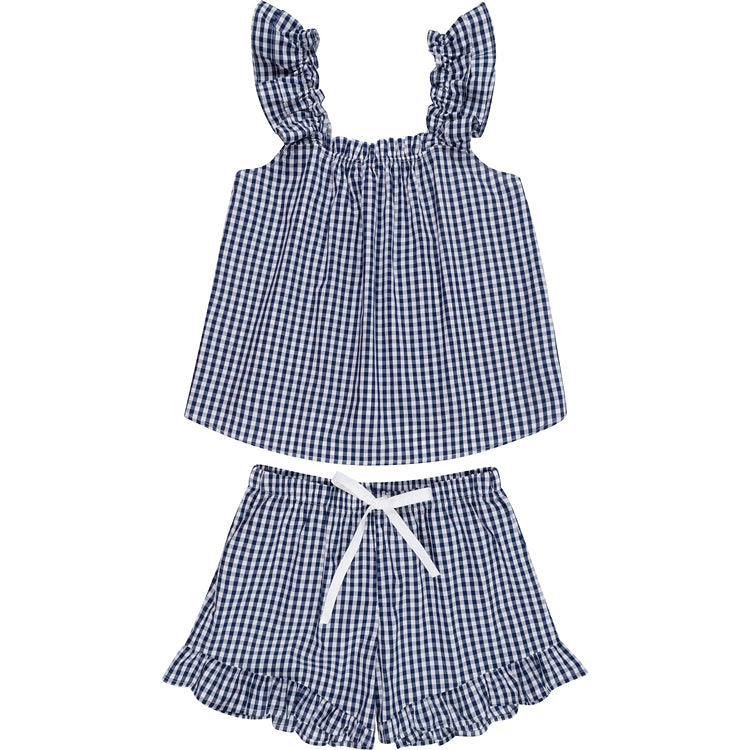 Women's Hepburn Gingham Navy Tank Set