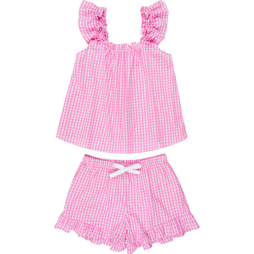 Women's Hepburn Gingham Pink Tank Set