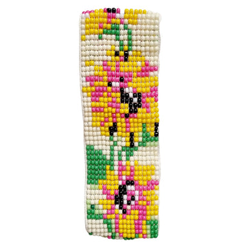 Pink & Yellow Floral Beaded Bracelet