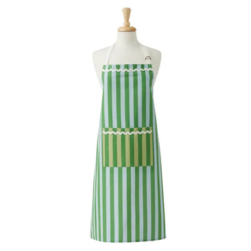 Two-Tone Green Striped Cotton Apron