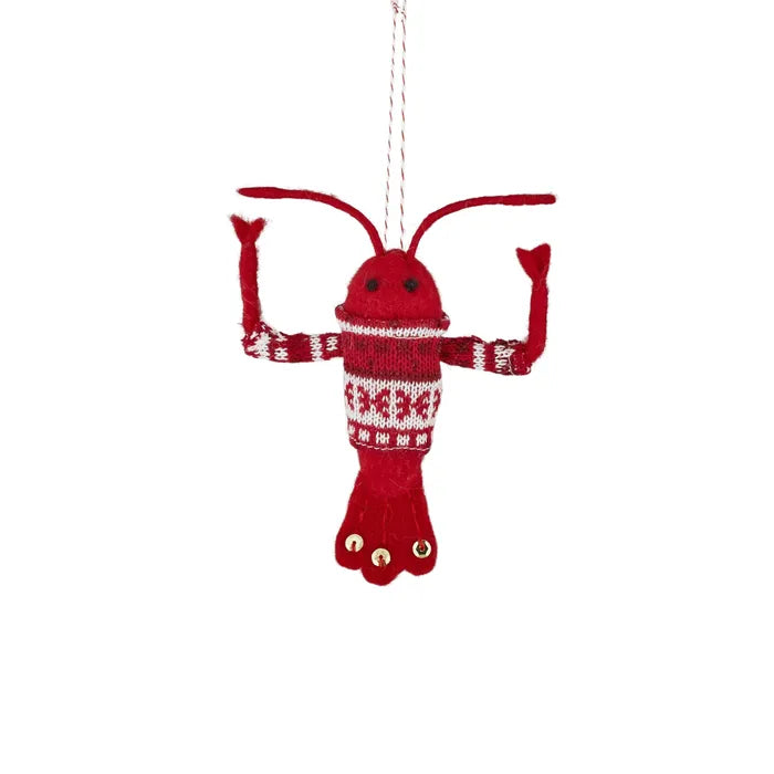 Felt Crayfish Christmas Ornament