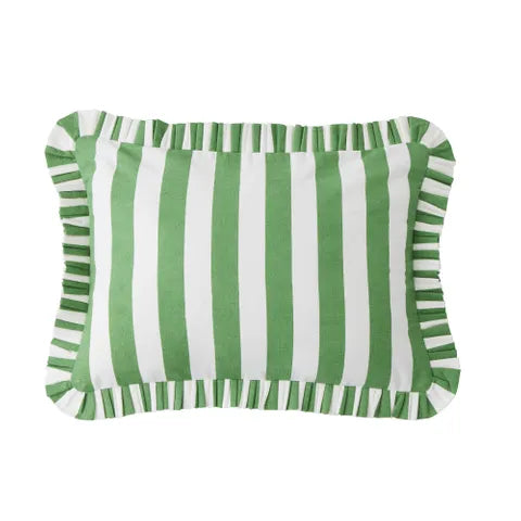 Green and White Stripe Cushion
