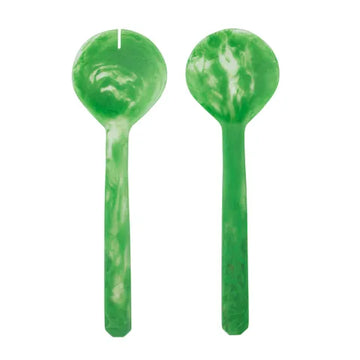 Emerald resin salad server set