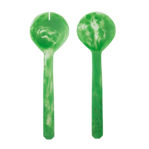 Emerald resin salad server set