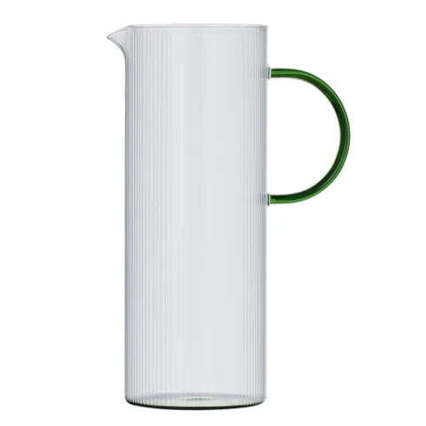 Verde Ribbed Glass Jug