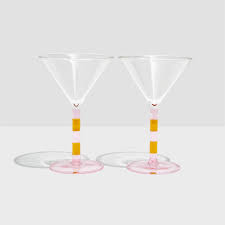 Fazeek Two Tone Striped Martini Glasses