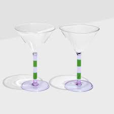 Fazeek Two Tone Striped Martini Glasses