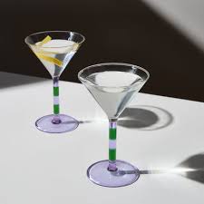 Fazeek Two Tone Striped Martini Glasses