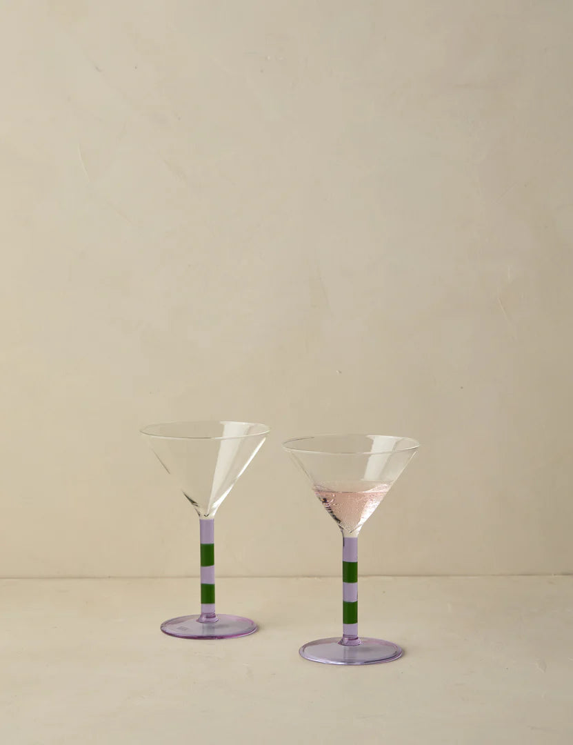 Fazeek Two Tone Striped Martini Glasses