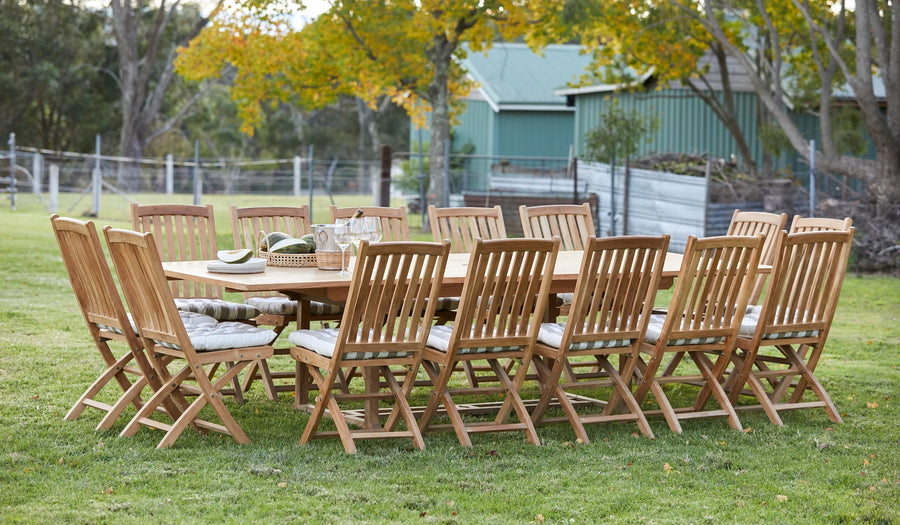 Teak Rectangular Extension Table 2m-2.5m-3m x 1m